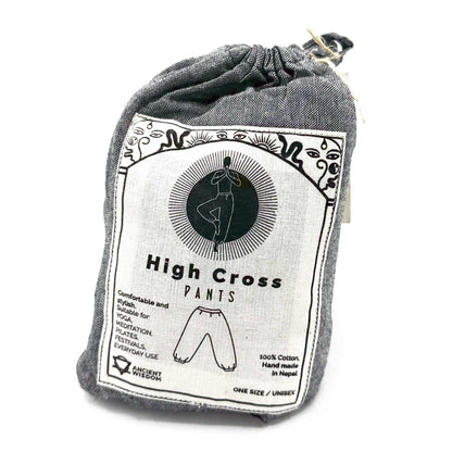 Pantalones de Yoga High Cross Estampado de Himalaya de Color Gris