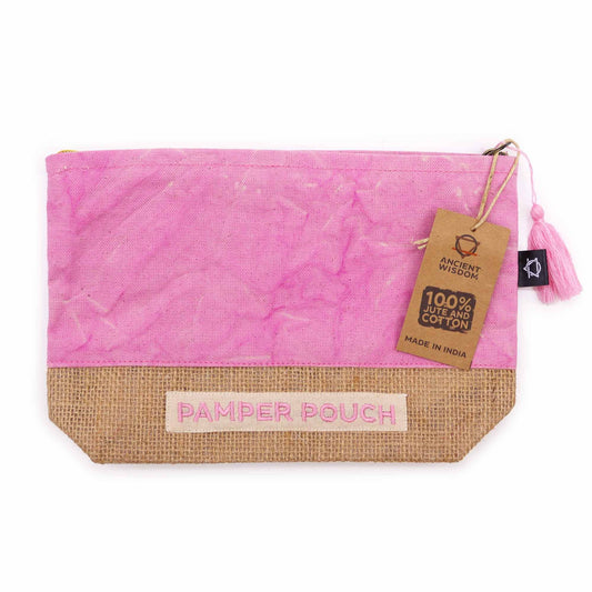 Bolso de Cuidado Personal Rosa y Púrpura Lavado a Piedra