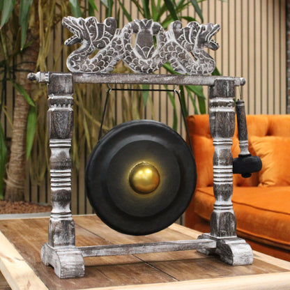 Gong Pequeño de Meditación con Soporte Negro (25cm)