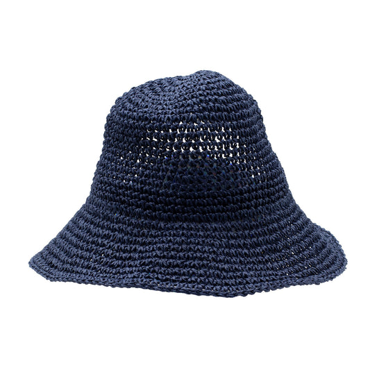 Nomad Sari Sombrero de paja de ala blanda para el sol - Azul marino