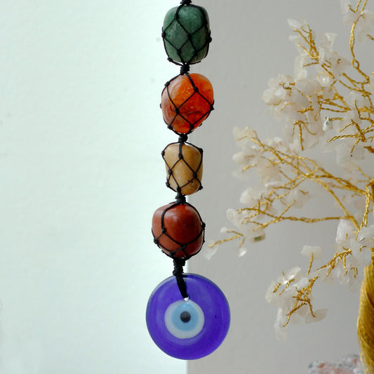Colgante de Piedra con Chakras para Mal de Ojo