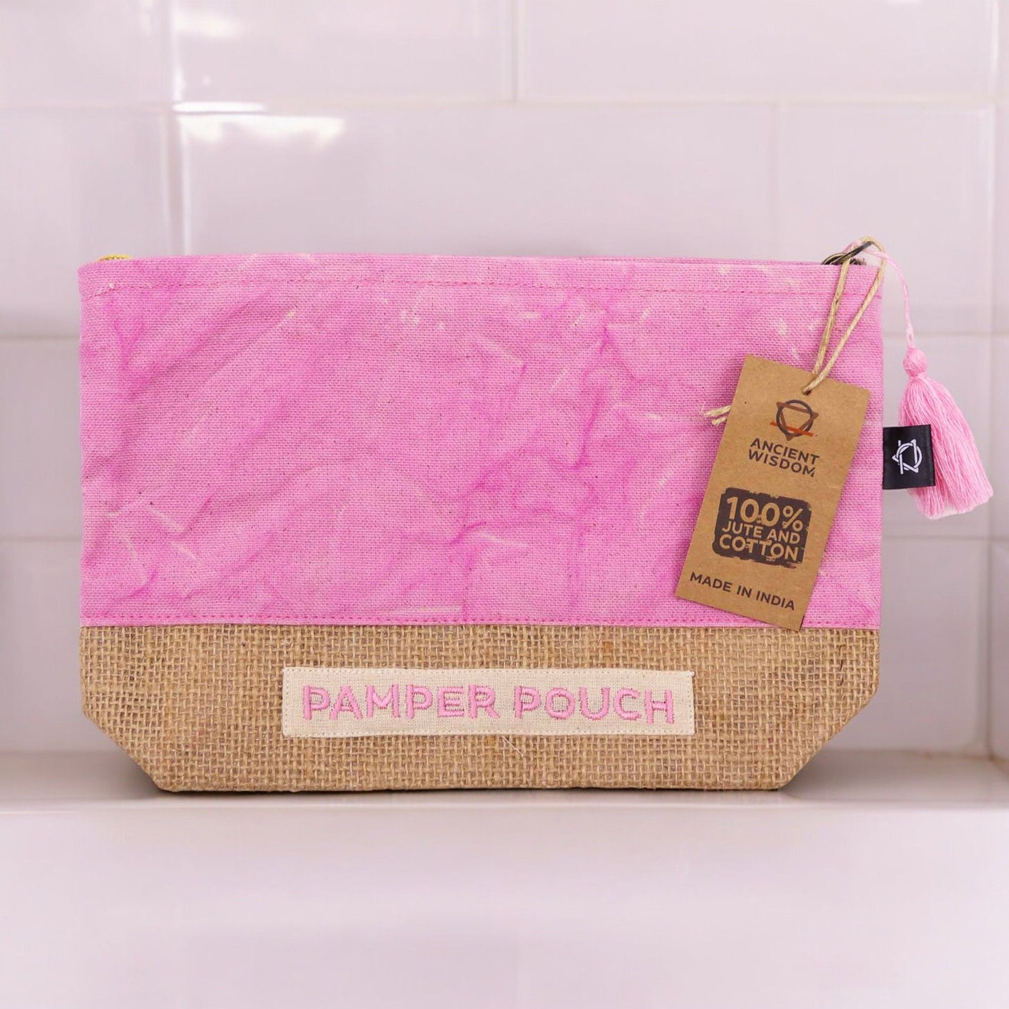 Bolso de Cuidado Personal Rosa y Púrpura Lavado a Piedra