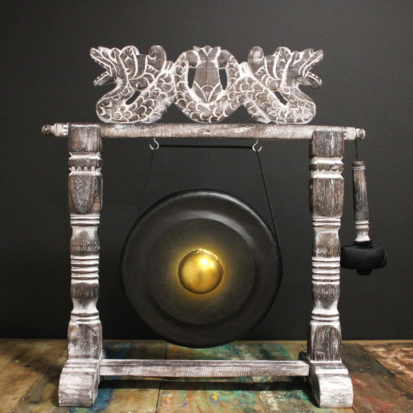 Gong Pequeño de Meditación con Soporte Negro (25cm)