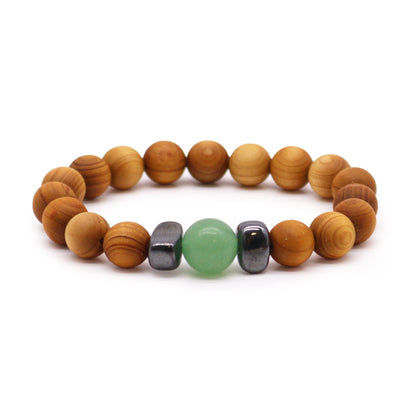 Pulsera de Cedro - Chakra Sacro - Aventurina Verde