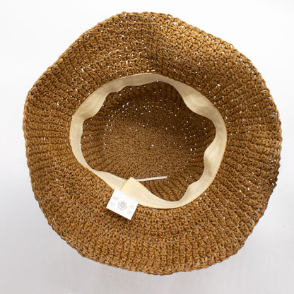 Nomad Sari Sombrero de Sol de Paja con Ala Flexible - Café Natural