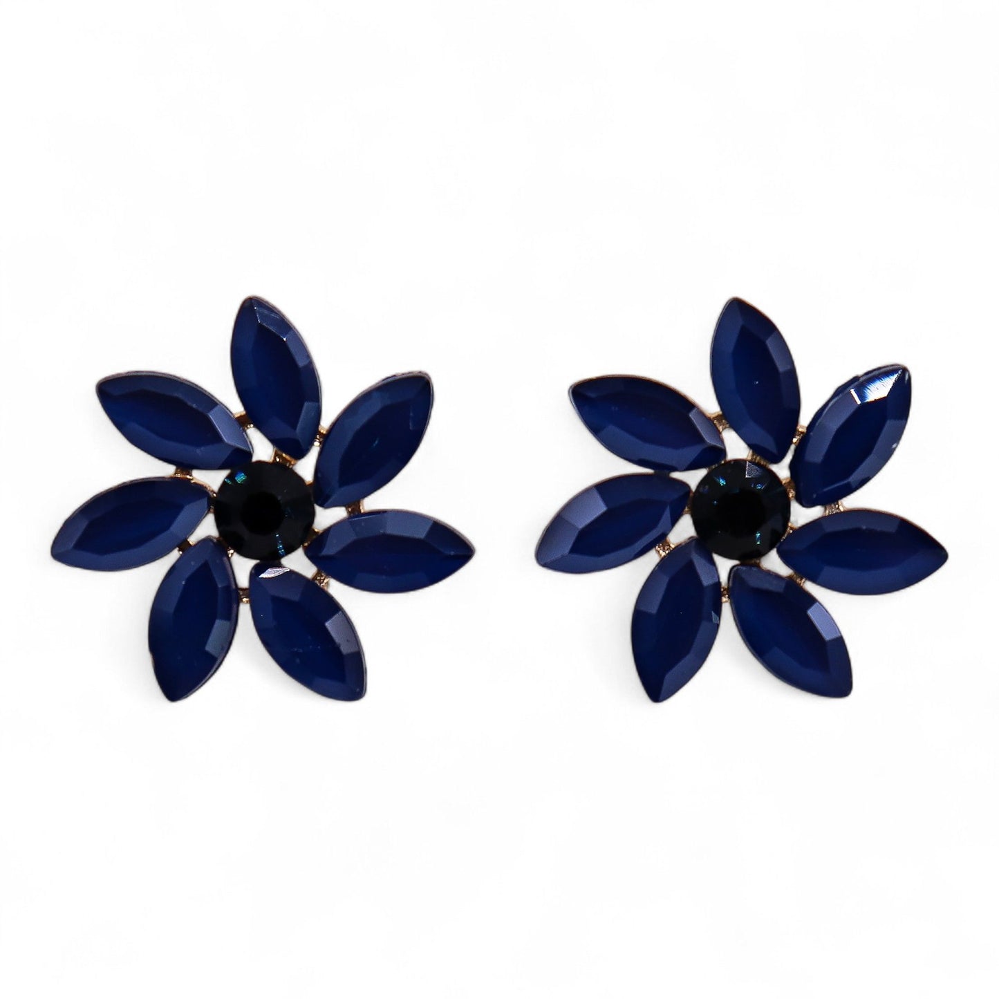 Pendientes de Cristal Vintage - Flores - Azul