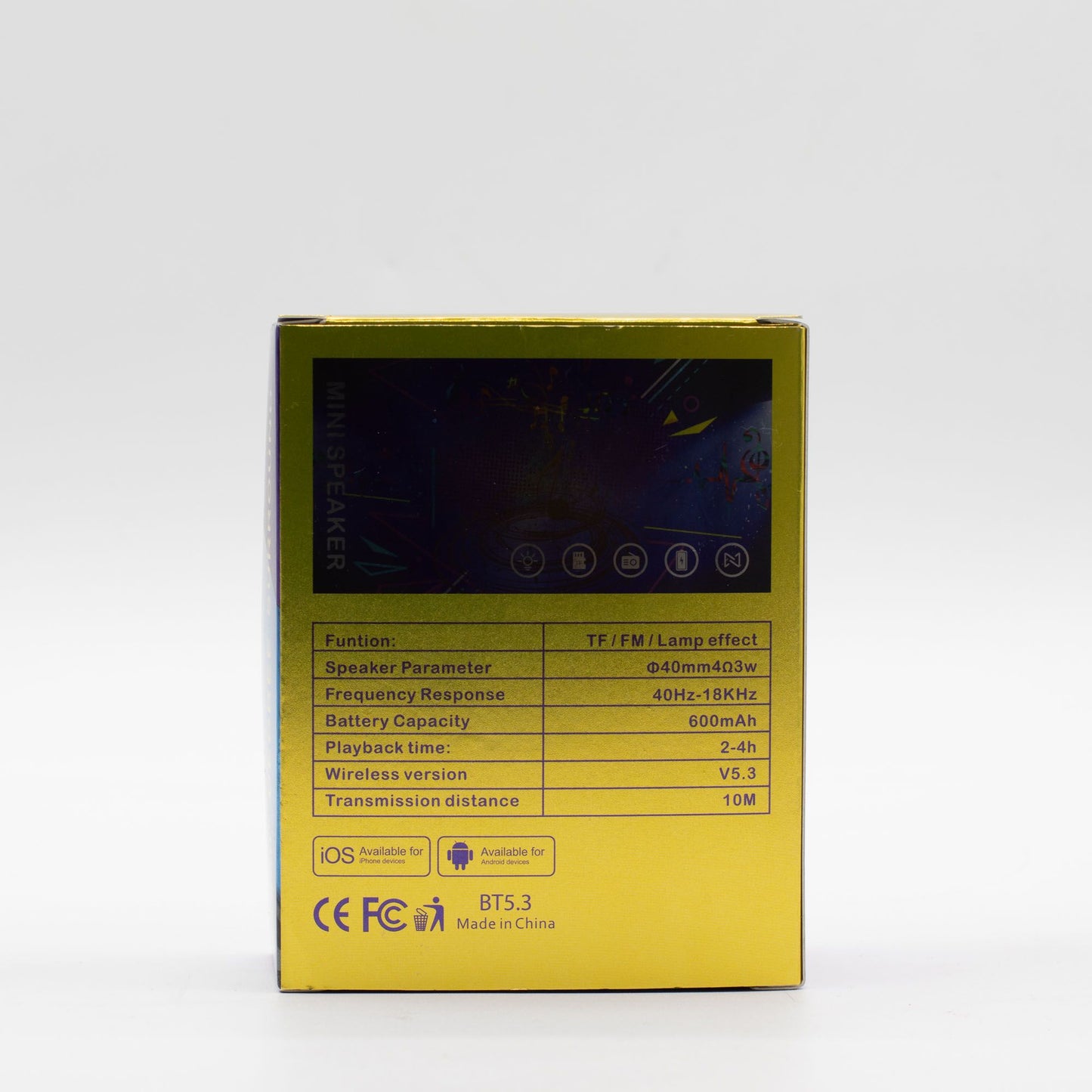 Mini altavoz con efecto de iluminación Mandela rojo