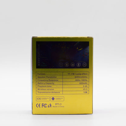 Mini altavoz con efecto de iluminación Mandela rojo