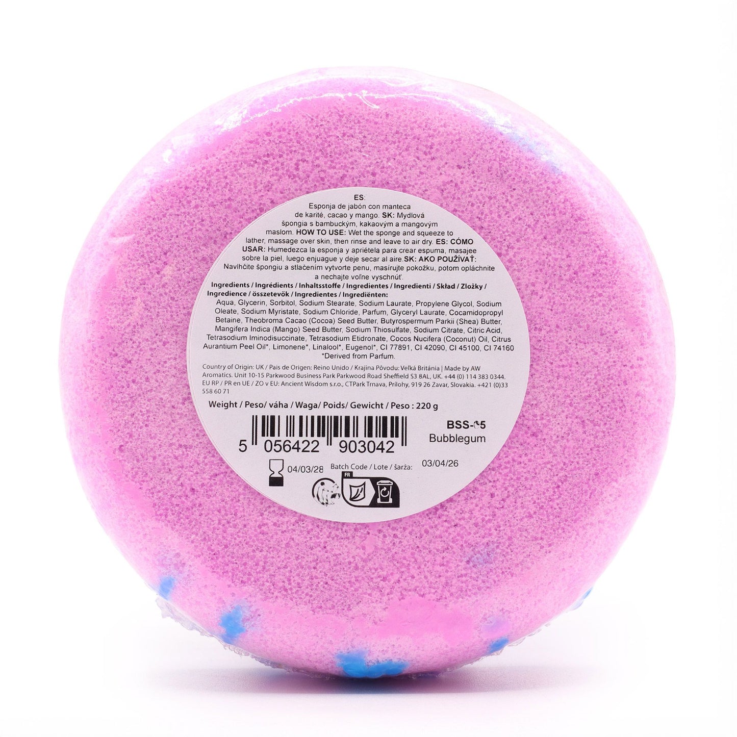 Esponja con Jabón 2 en 1 Exfoliante de Mantequilla – Bubble Gum