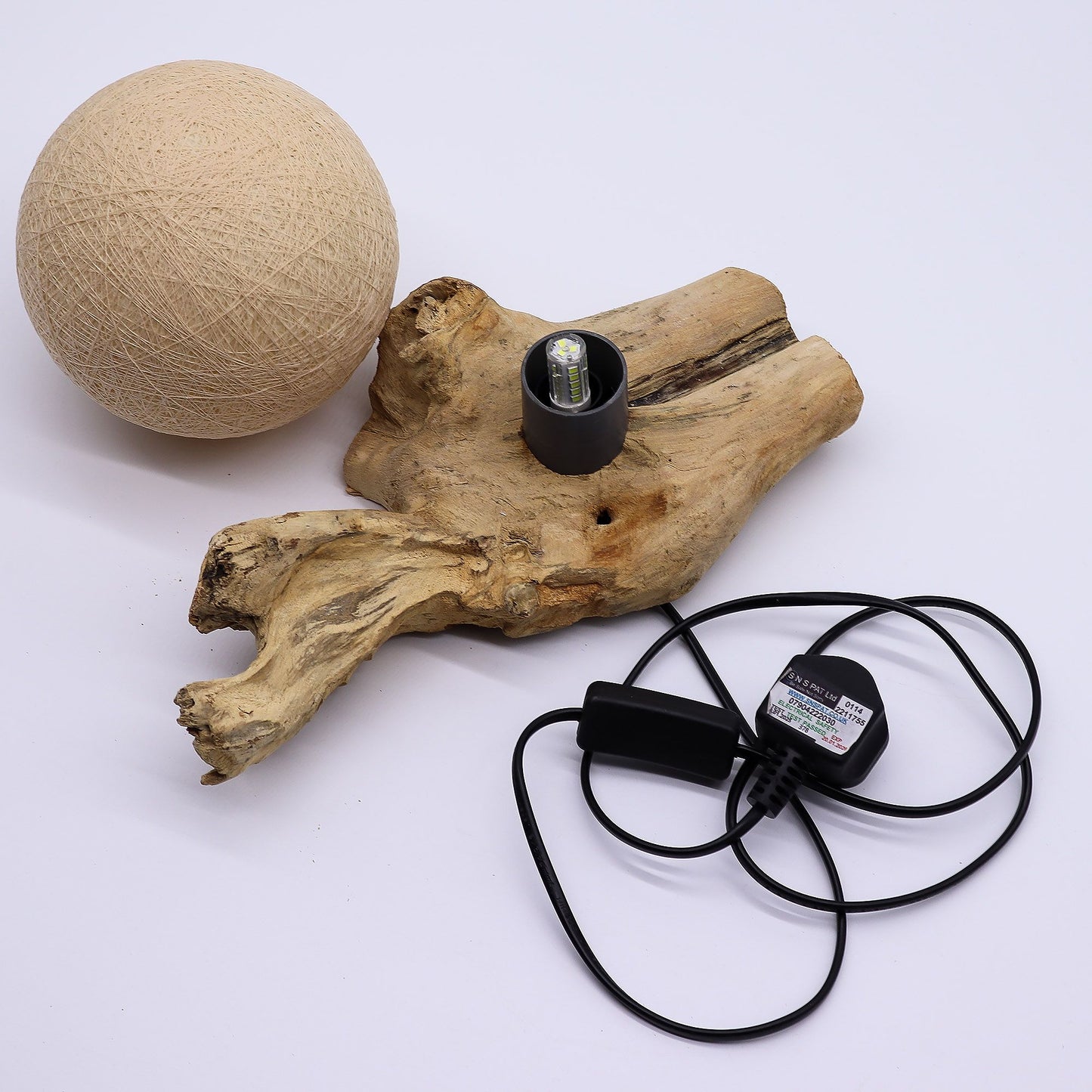 Lámpara de Mesa con Pantalla Esférica - Crema