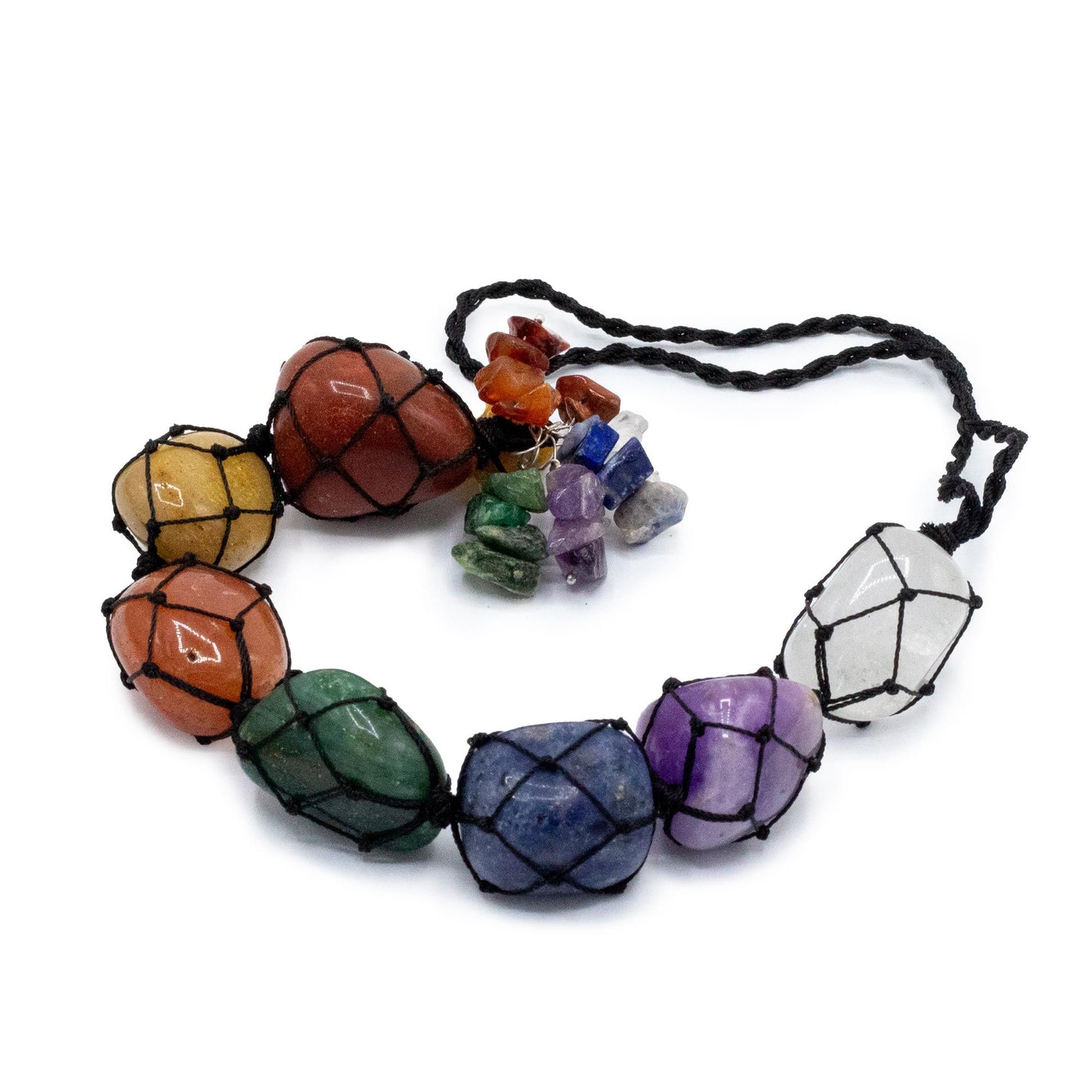 Colgante de Piedra con Chakras y Siete Pequeños Chakras