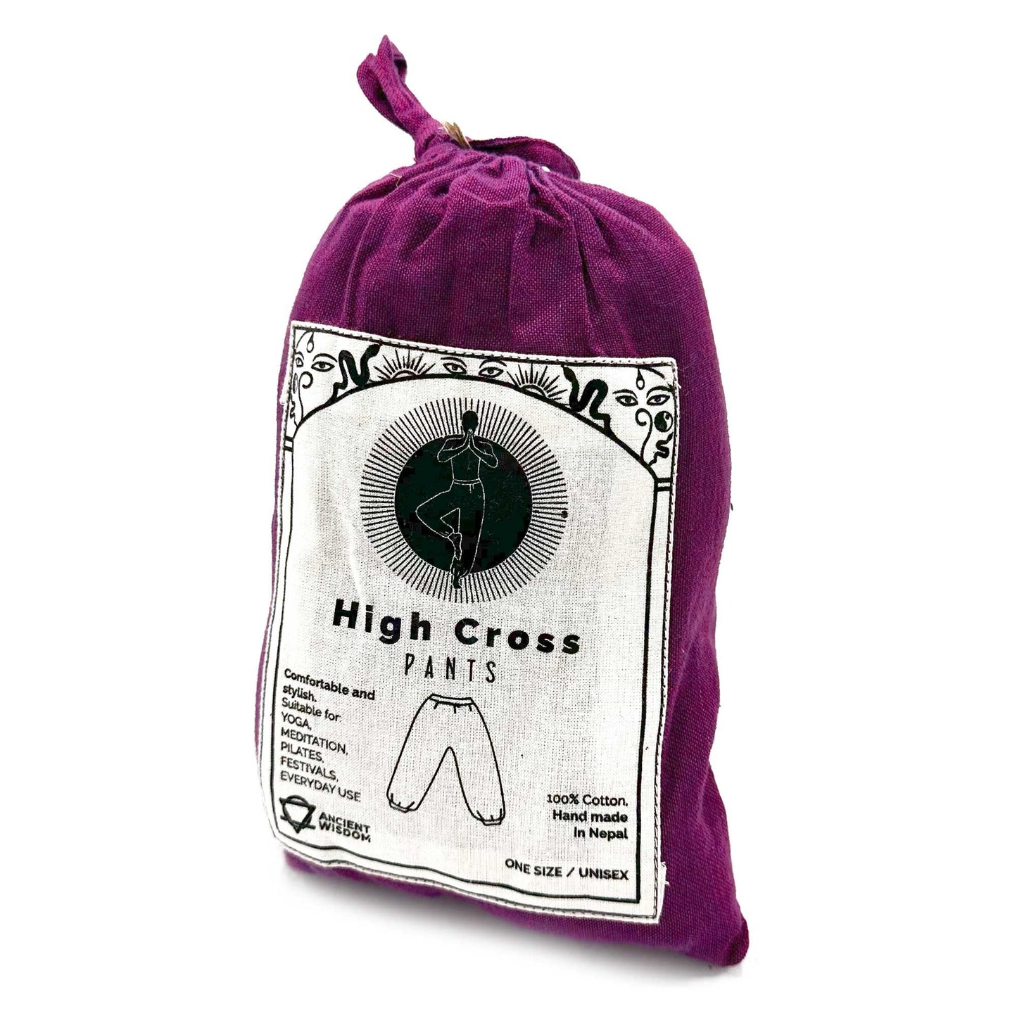 Pantalones de Yoga Estampado Himalaya High Cross en Morado