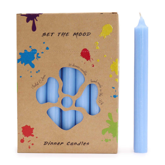 Juego de Velas de Mesa de Color Azul Marino Rústico Pack de 21