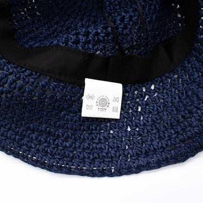 Nomad Sari Sombrero de paja de ala blanda para el sol - Azul marino