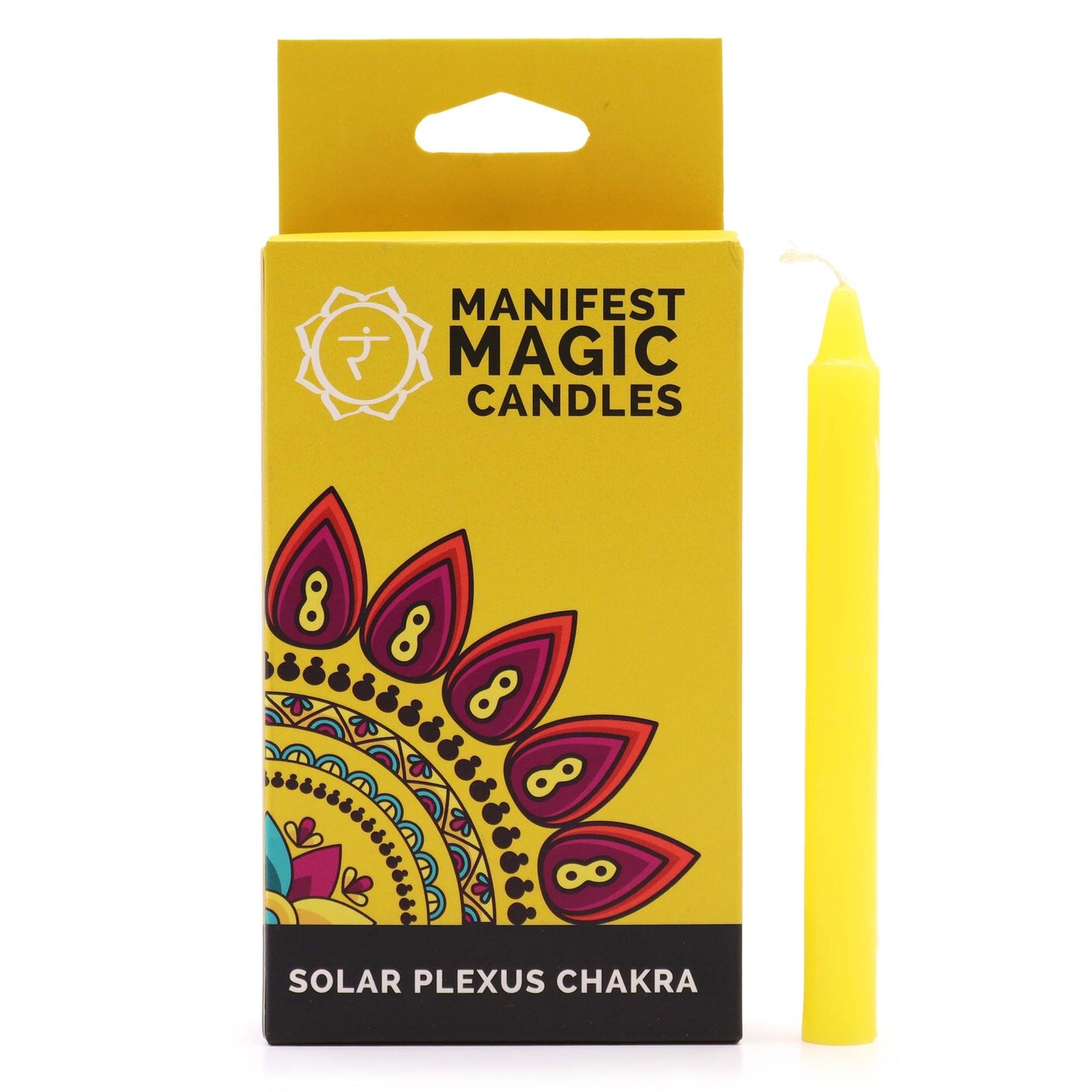 Velas Manifiesto Mágico Amarillas Chakra del Plexo Solar (Pack de 12 Unids)