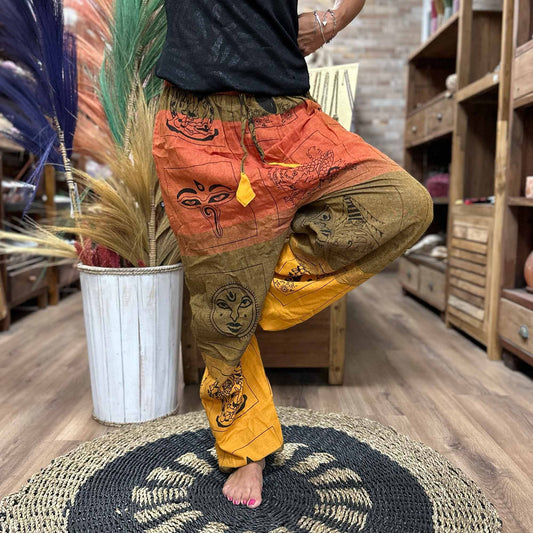 Pantalones de Yoga Estampado Himalayan High Cross en Naranja