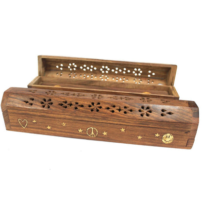 Quemador de Incienso Forma de Caja Paz y Amor (Pack de 2 Unids)