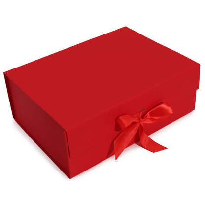 Caja de regalo plegable con Lazo Grande - 33x25x12 cm - Roja