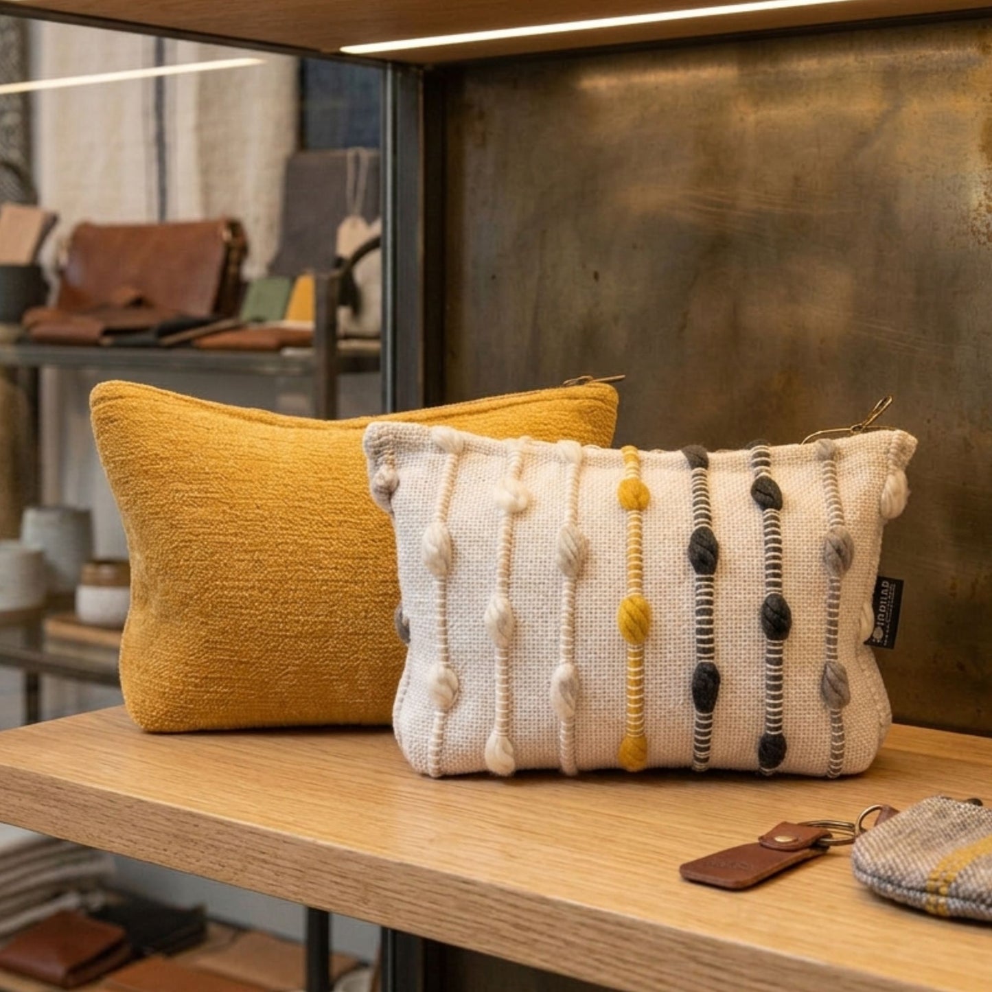 Nomad Sari Indian Jacquard Bolsa de aseo - Laberinto Coral