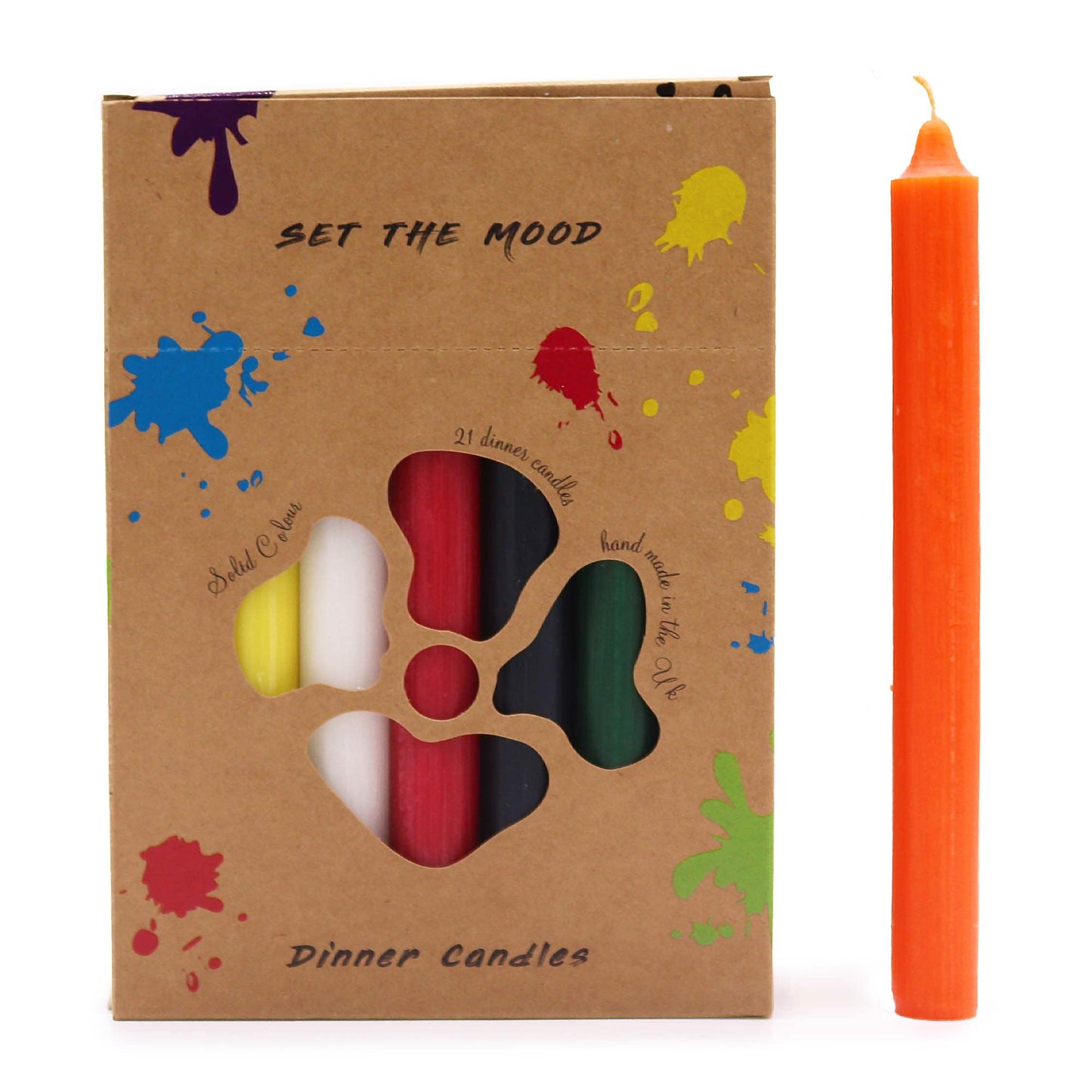 Caja de Velas de Mesa Mezcla de 7 Colores (Pack 21 Unids)