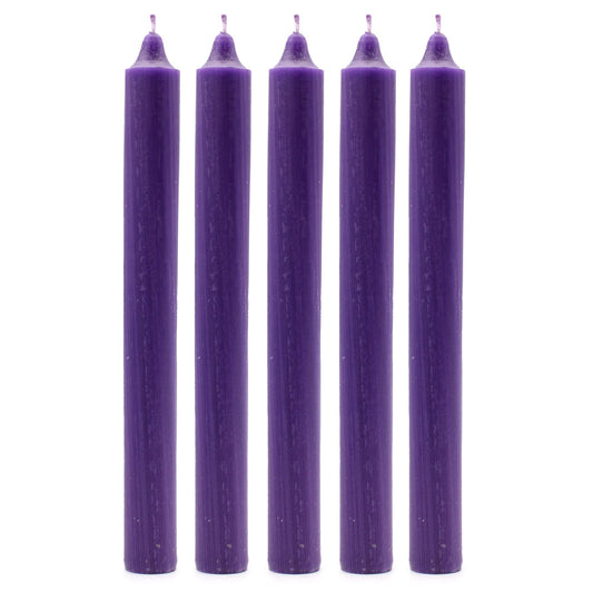 Juego de Velas de Mesa de Color Violeta Pack de 21