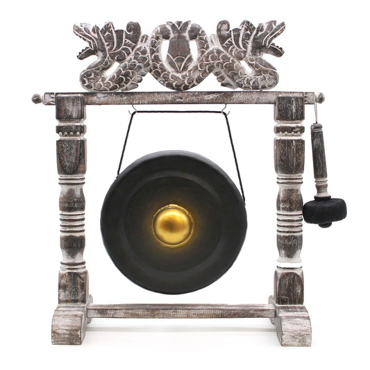 Gong Pequeño de Meditación con Soporte Negro (25cm)