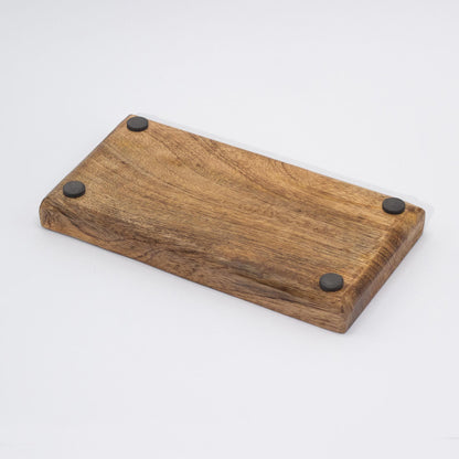 Bandeja doble 20x10x2.5cm - Diseño seta verde azulado