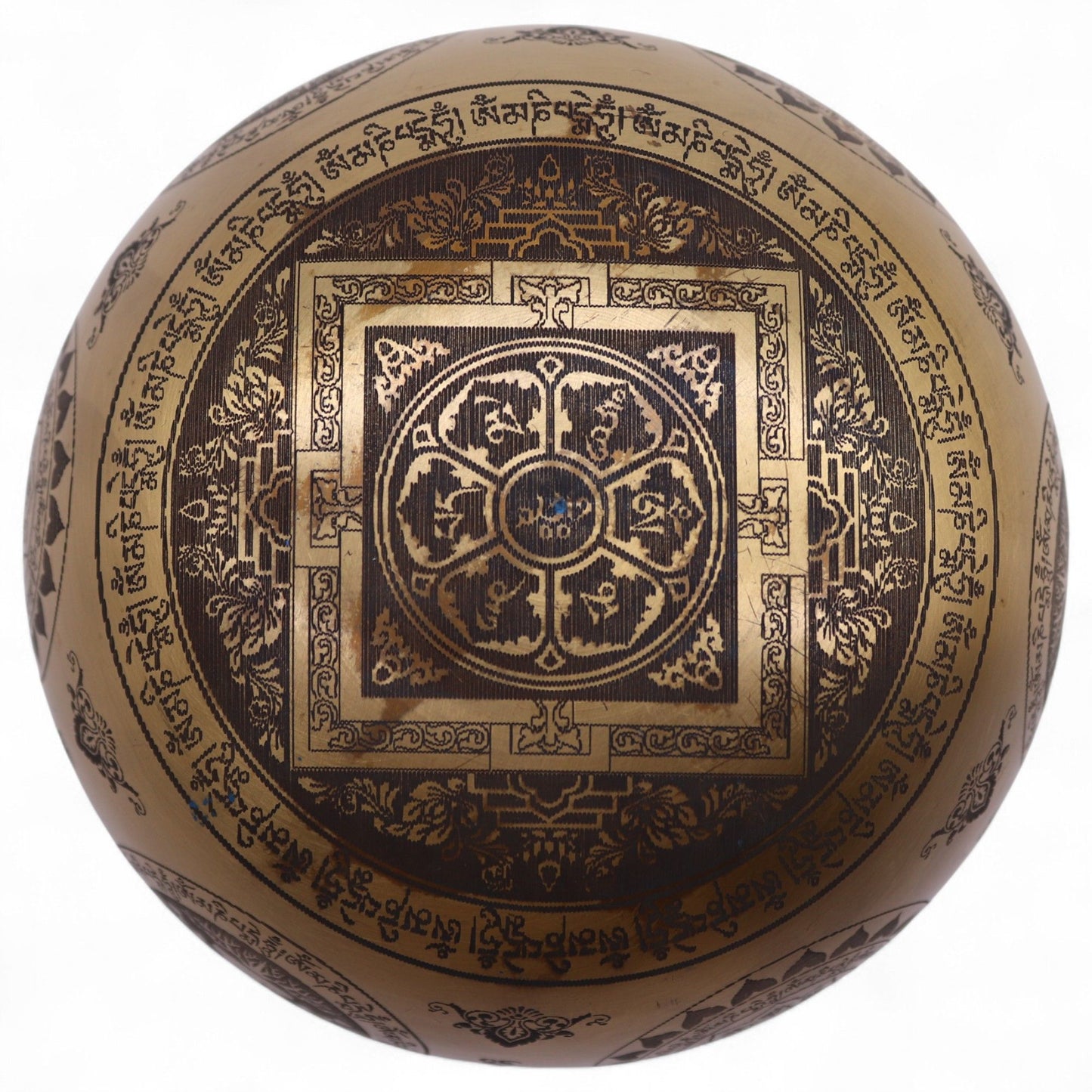 Cuenco Latón puro grabado Yogi - Juego de 4 - Aprox. 3,85 kg