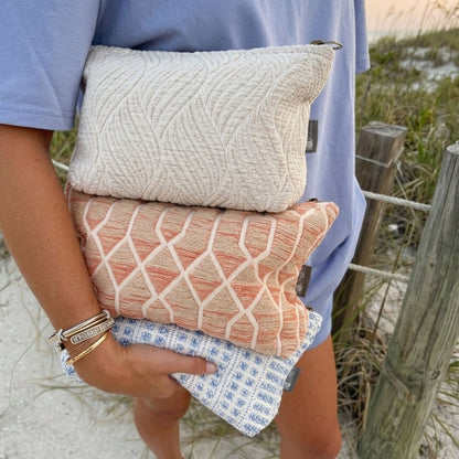 Nomad Sari Indian Jacquard Bolsa de aseo - Laberinto Coral