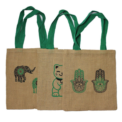 Bolsa de Yute Grande - 3 Diseños ( Aleatorio)