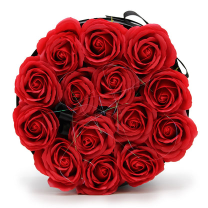 Caja de Regalo - Flor de Jabón  14 Rosas rojo - ronda