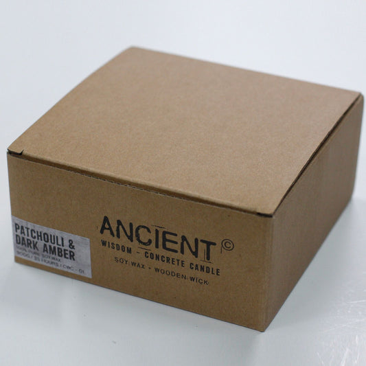 Vela Grande con Mecha Triple de Madera con Fragancia a Pachulí y Ámbar Oscuro