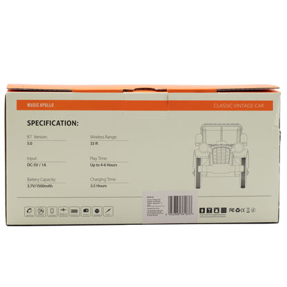 Altavoz clásico para coche vintage y soporte para teléfono - Bluetooth - 5 vatios