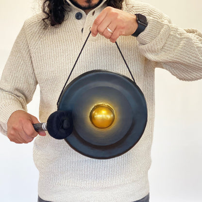 Gong Pequeño de Meditación con Soporte Negro (25cm)