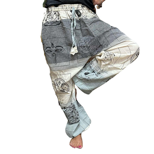 Pantalones de Yoga High Cross Estampado de Himalaya de Color Gris