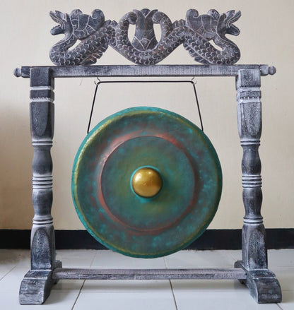 Gong Verde Pequeño de Meditación con Soporte (25cm)