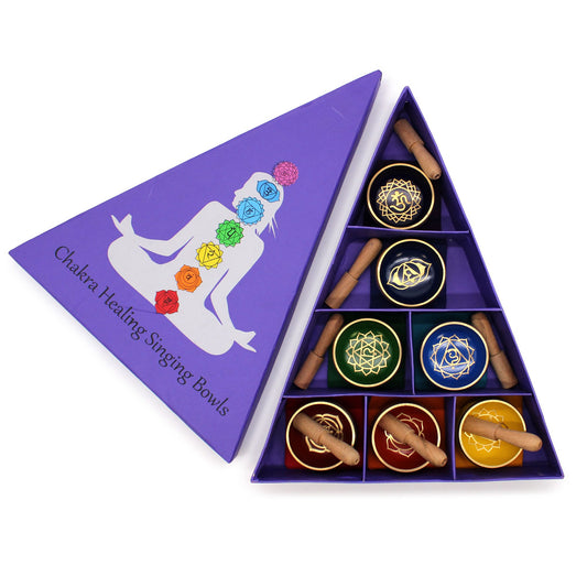 Set de Regalo de Cuencos Tibetanos de Chakras – Ritual de Calma y Meditación