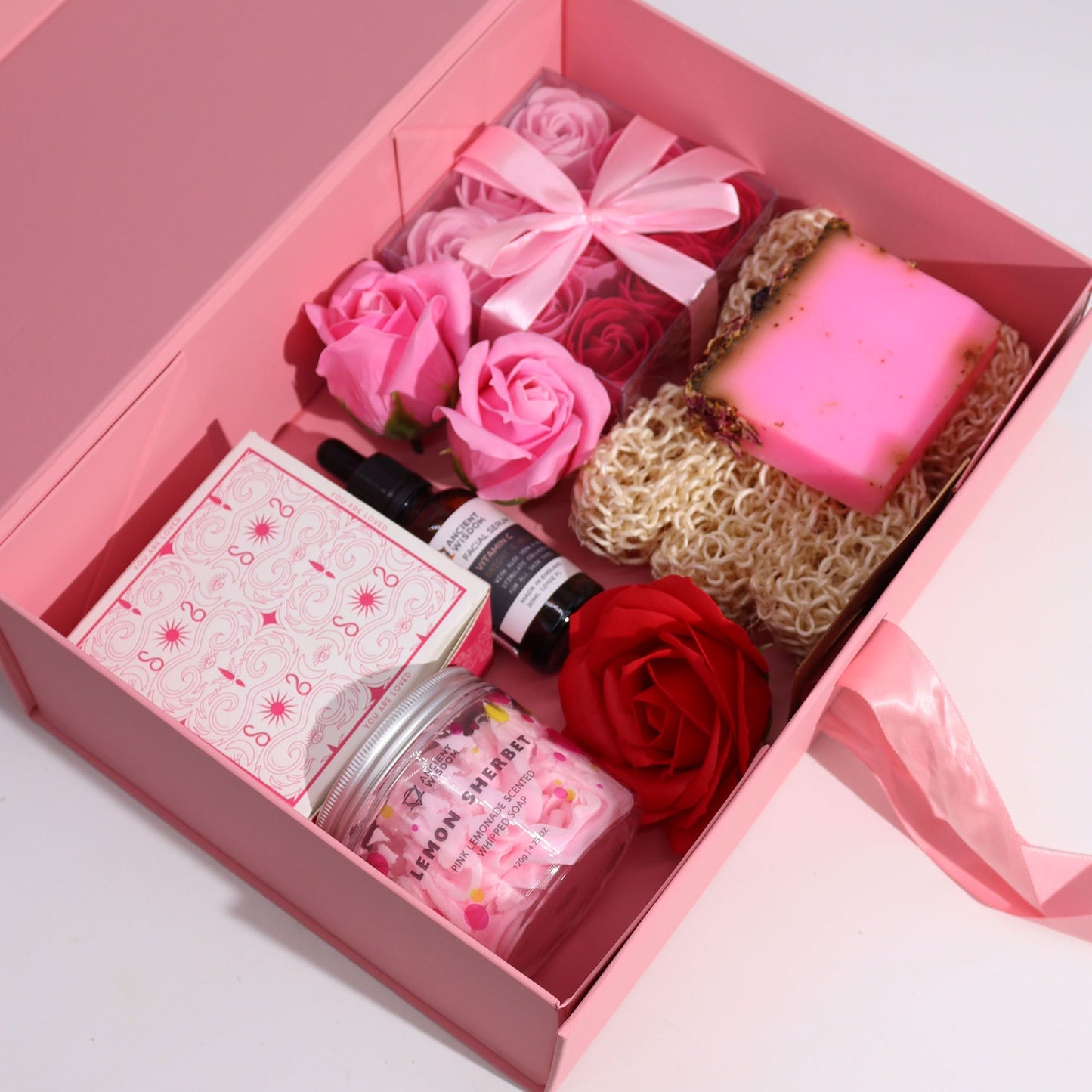 Caja de regalo plegable con Lazo 28.2x20.2x9.2 cm - Rosa