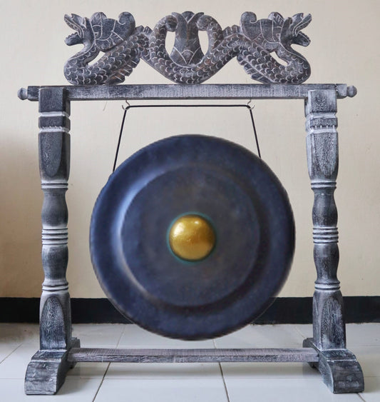 Gong de Meditación Mediano Negro con Soporte (35cms)