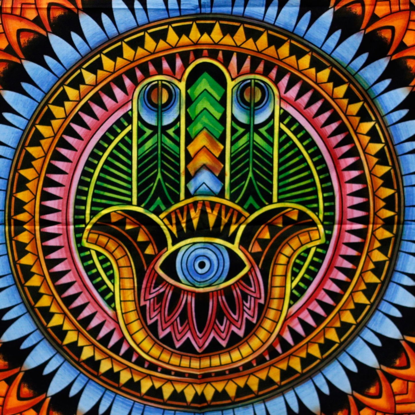 Arte de Pared de Algodón Hamsa