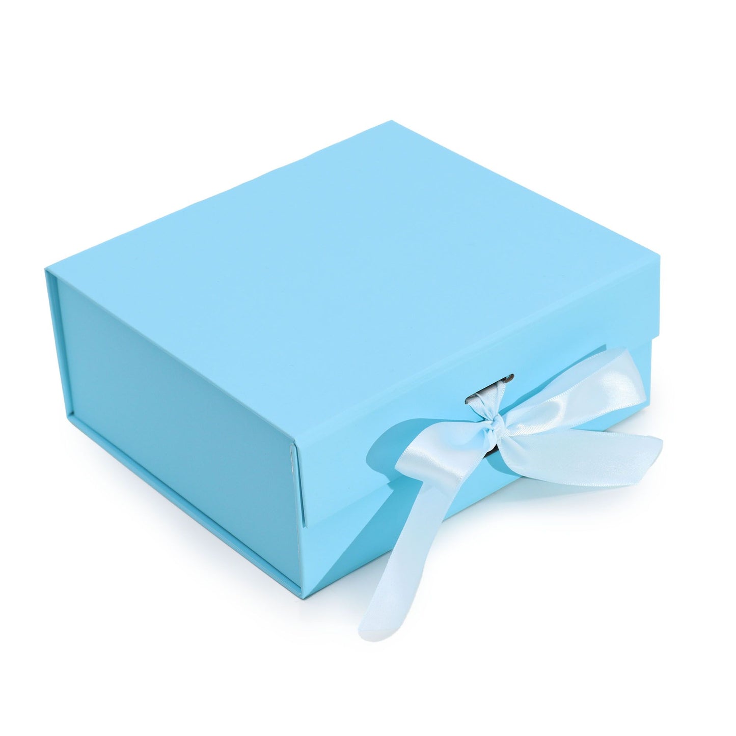 Caja de regalo plegable con Lazo Pequeña 20x18.2x8 cm - Azul Celeste