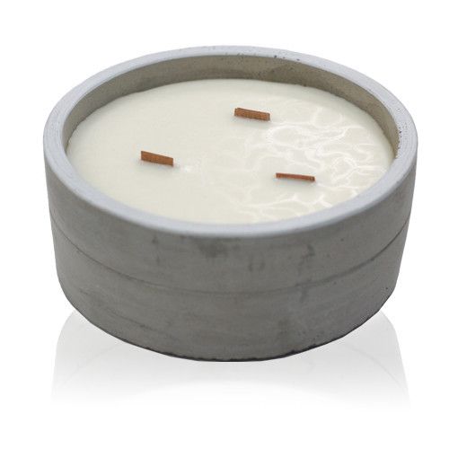 Vela con Mecha de Madera Fragancia a Vainilla Y Naranja