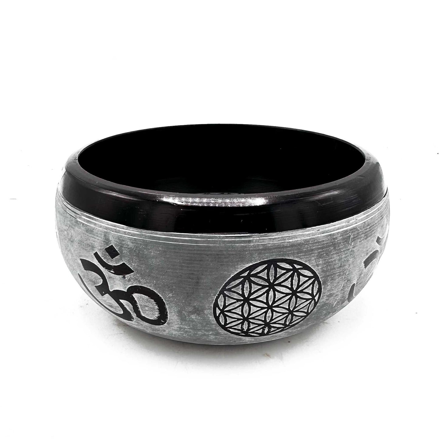 Cuenco Tibetano de polvo de tierra con Figura Om Five Buddha (16cm)