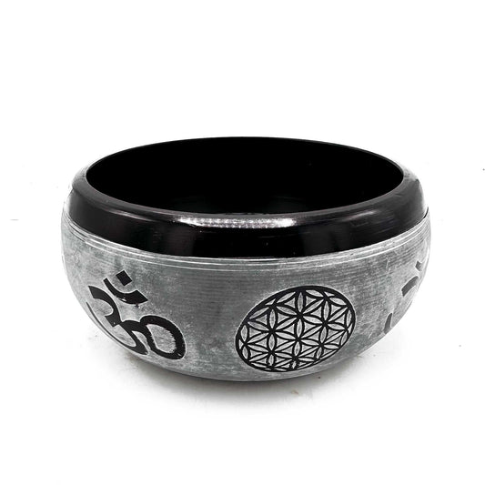 Cuenco Tibetano de polvo de tierra con Figura Om Five Buddha (16cm)