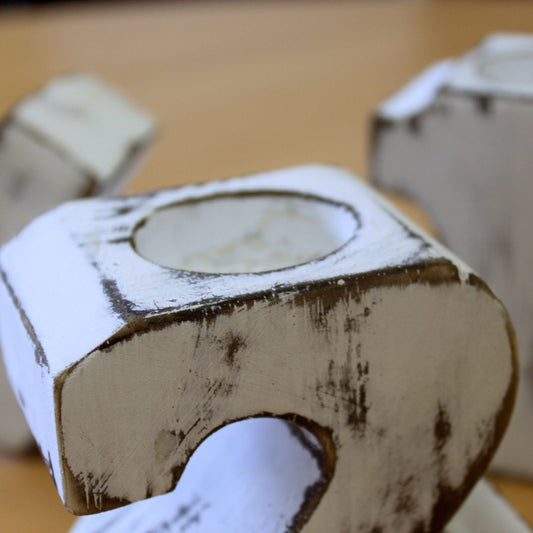 Vela con Número "5" de Cumpleaños Hecho en Madera