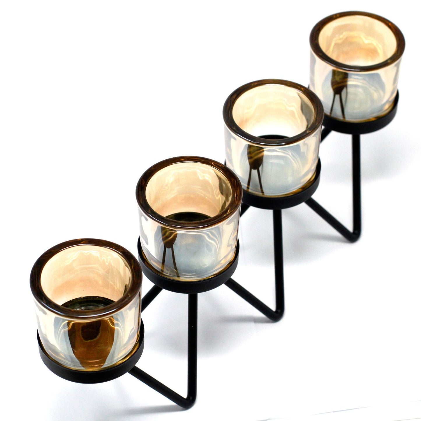 Candelabro de Hierro en forma de Zigzag para 4 Velas