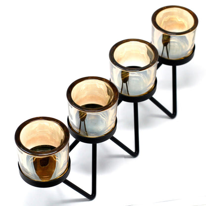 Candelabro de Hierro en forma de Zigzag para 4 Velas