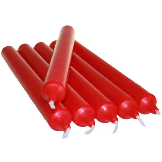 Juego de 6 Velas a Granel en color Rojo