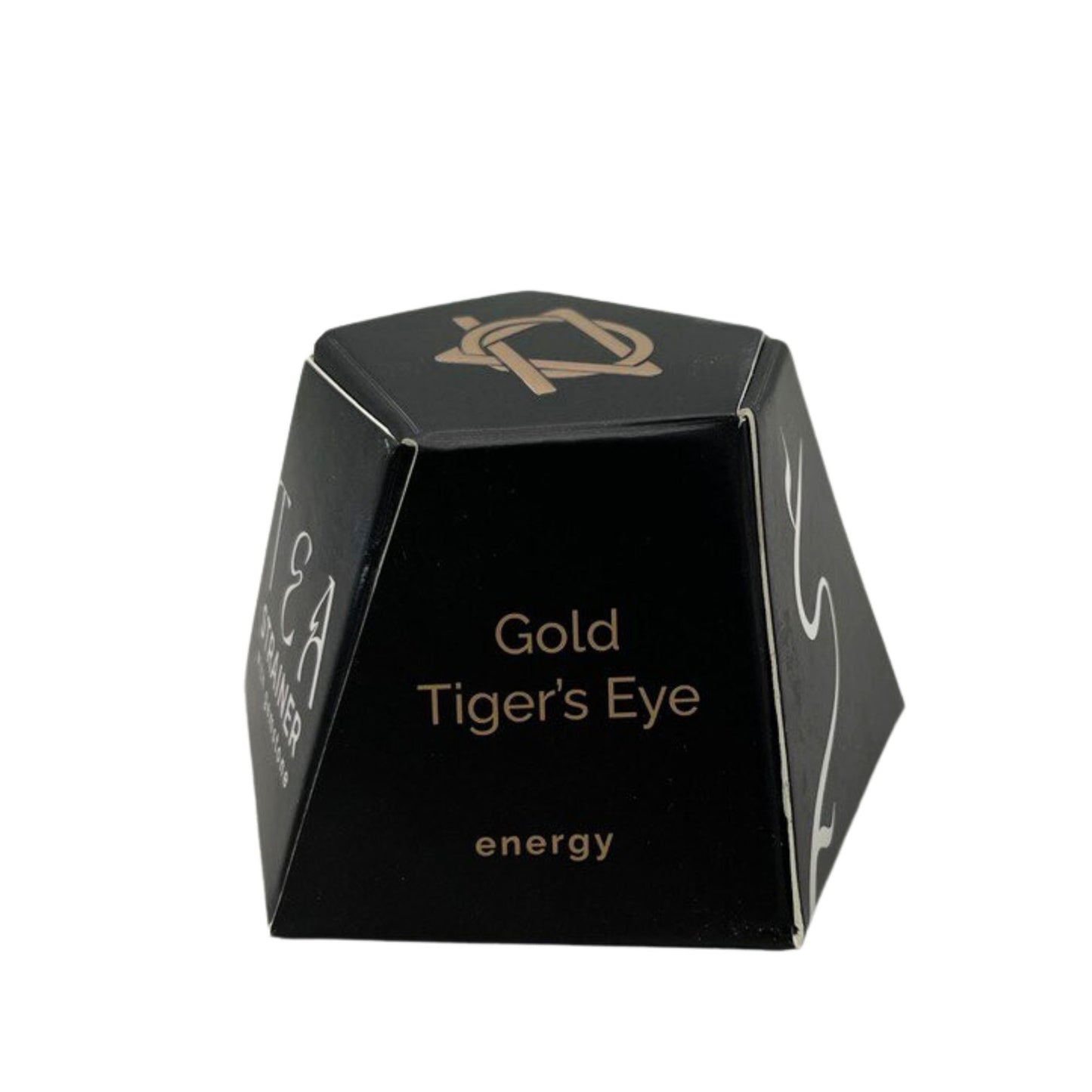 Colador de Té con piedra Ojo de Tigre Dorado