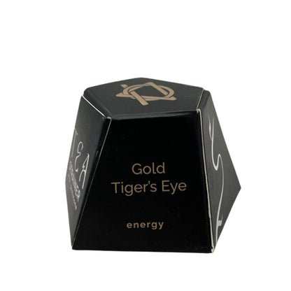 Colador de Té con piedra Ojo de Tigre Dorado